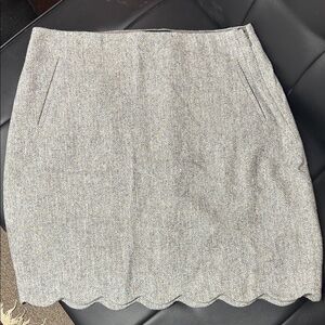 Talbots Gray Herringbone Mini Skirt